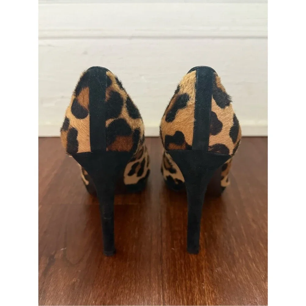 St. John Leopard Cheetah Ponyhair Pumps Heels Sz 8